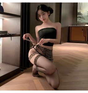 FEE ET MOI - Sexy Secretary Temptation Leopard Print Set